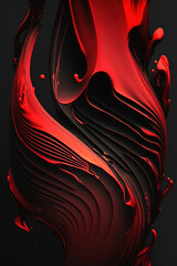 Abstract black and red 3d wallpaper. AI
