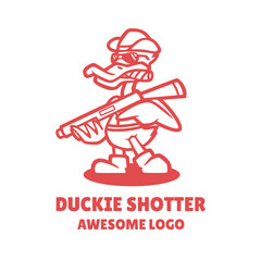 Illustration vector graphic of Duckie Shotter, good for logo design