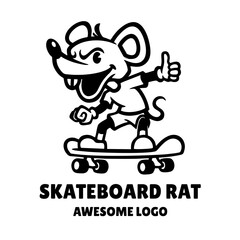 Illustration vector graphic of skateboard Rat, good for logo design