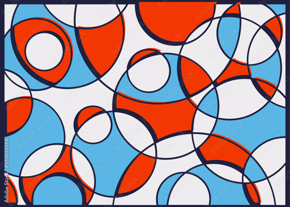 Poster abstract background with colorful overlapping circles pattern