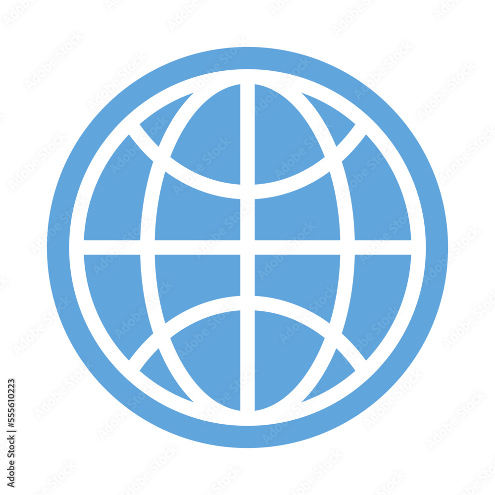 Poster earth icon in internet web browser. vector.
