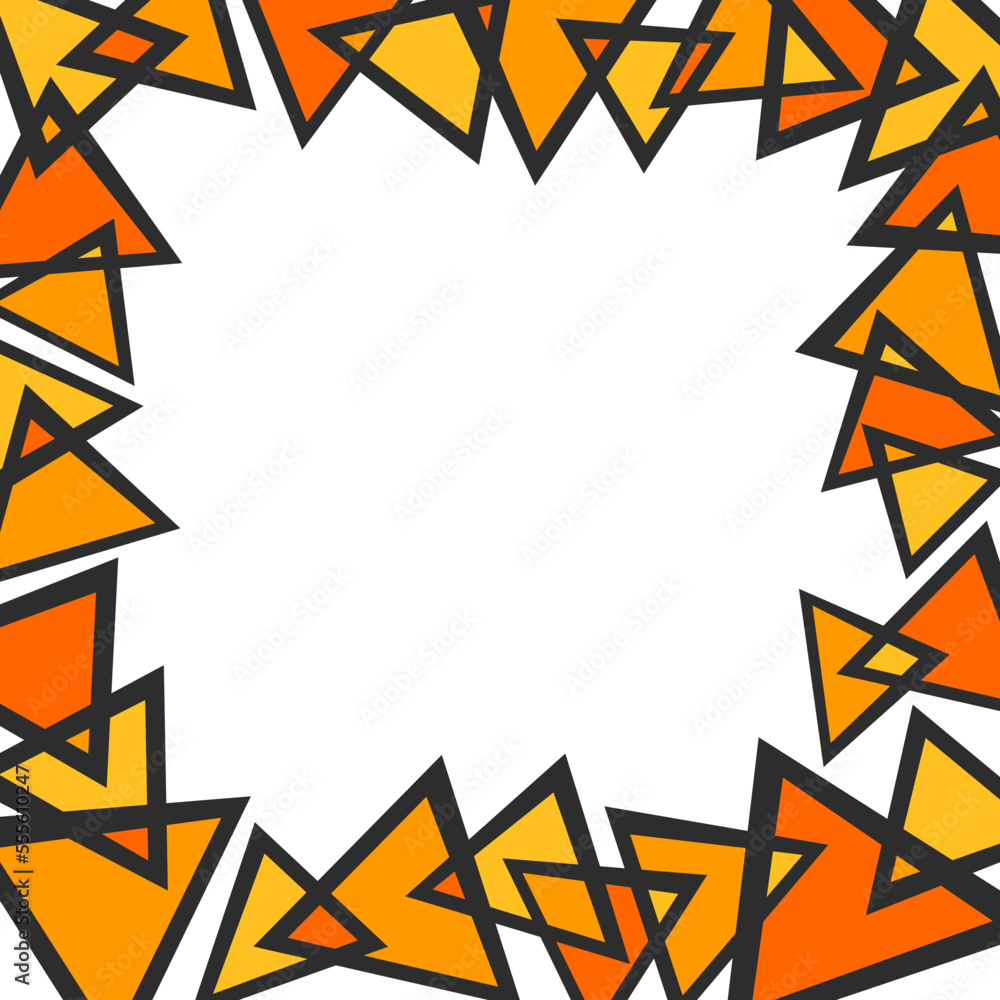 Poster simple framed background with colorful triangle and with some copy space area