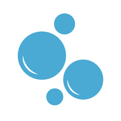 Blue bubble icon. Soap and wash. Vector.