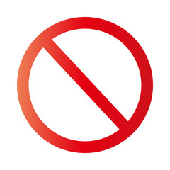 Prohibition sign with gradient. Stop sign. Prohibited passage. Vector.