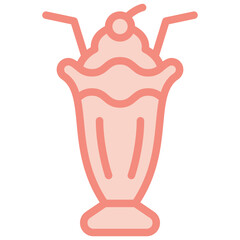 milkshake two tone icon