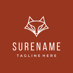 abstract animal north fox fashion wolf logo design vector illustration custom logo design