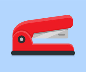 office stapler flat design illustration - obrazy, fototapety, plakaty