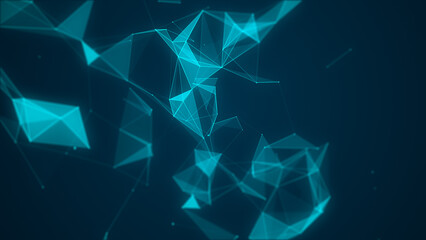 Network connection structure. Technology connect big data. Science background. Business futuristic backdrop. 3D rendering.