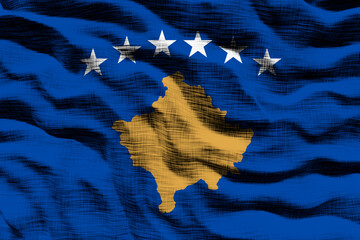 National flag of Kosovo. Background  with flag  of Kosovo