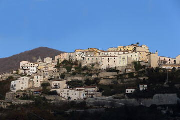 Fototapeta na wymiar Picinisco, Italy - December 21, 2022: View of the town in the province of Frosinone
