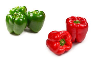 Fresh red bell pepper isolated on white background.