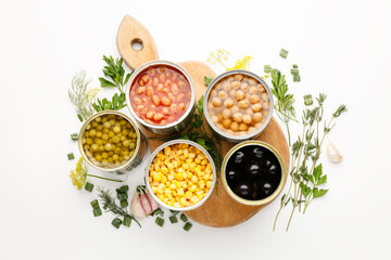 Stocks of canned food, long-term processed vegetables.