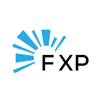 FXP letter logo. FXP blue image on white background and black letter. FXP technology  Monogram logo design for entrepreneur and business. FXP best icon.
