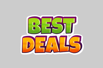 Best deals promotion icon. Best deals text style effect