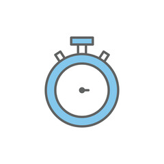 Stopwatch icon illustration. Two tone icon style. icon related to time. Simple vector design editable