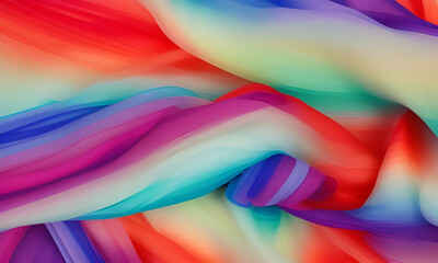 Abstract twirling fabrics, colorful background, generative ai