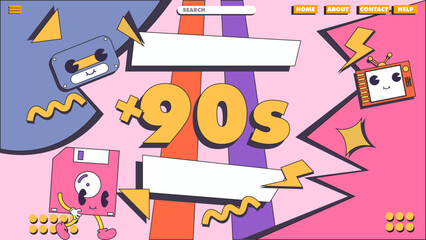Obraz premium 90s design banner, poster or landing page 