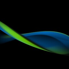 abstract background green wave on black background smoke 