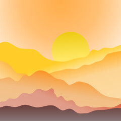 Obraz premium sunset over mountains