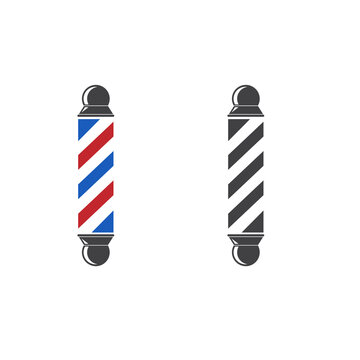 barber pole icon vector illlustration design. the barbershop cylinder lights turned and lit
. Classic Barber shop Pole isolated on a white background
