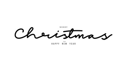 Christmas handwritten calligraphy   isolated on white background, Vector illustration EPS 10