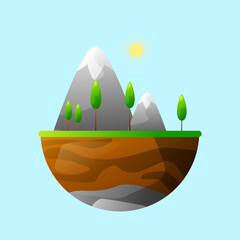Earth Environment Vector Illustration Colorful
