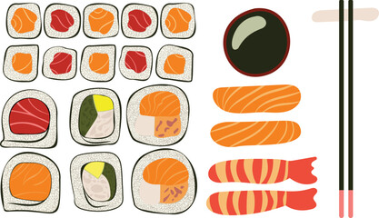 Vector of the sushi. Sushi Illustrations