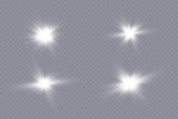 Star glow light effect. Bright particles, light shine. Stars.