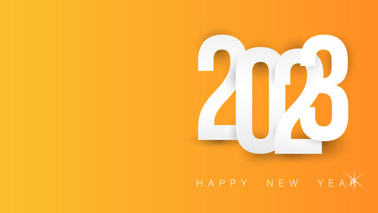 Happy New Year 2023 on orange background  , Flat Modern design , illustration Vector EPS 10