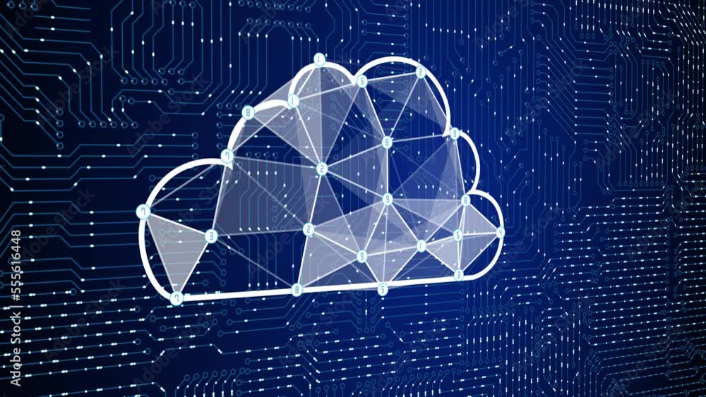 Poster cloud online storage technology concept. big data data information exchange available. magnifying gl