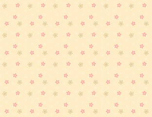 麻の葉文様と桜の和柄シームレスパターン