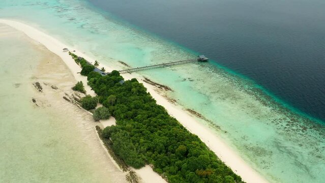 Aerial view of Timba Timba Island, Semporna, Sabah