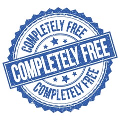 Obraz premium COMPLETELY FREE text on blue round stamp sign