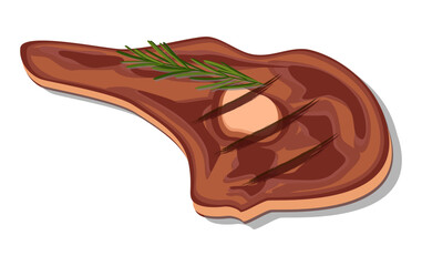 Grilled beef steak on a white background. Latin American cuisine. Asado.