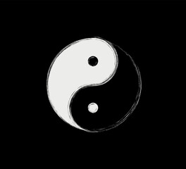 yin yang symbol on black background