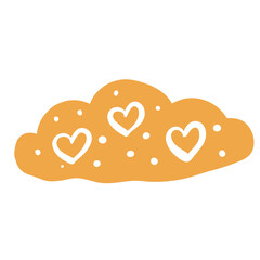 Boho cloud isolated on white background. Vector illustration