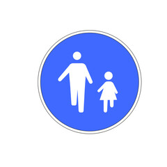 Panneau routier: Entrée d'aire piétonnier