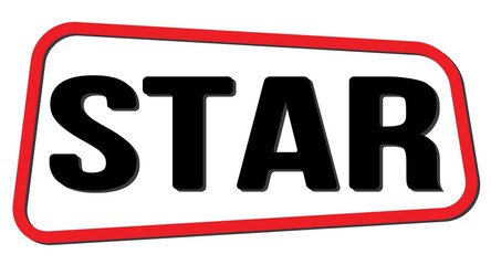 STAR text on red-black trapeze stamp sign.