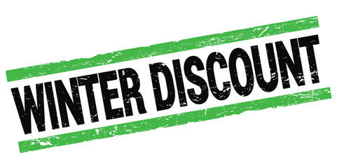 WINTER DISCOUNT text on black-green rectangle stamp sign.