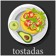 Tostadas are a type of Mexican food made from crispy fried corn tortillas.