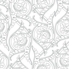 Fototapeta na wymiar Outlined Ornament. Decorative vector seamless pattern. Repeating background. Tileable wallpaper print.
