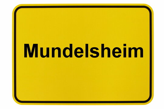 Illustration eines Ortsschildes der Gemeinde Mundelsheim in Baden-Württemberg