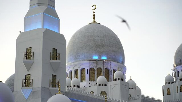 Sunset view of the Sheikh Zayed Grand Mosque in Surakarta, Central Java, Indonesia. Very beautiful and majestic.