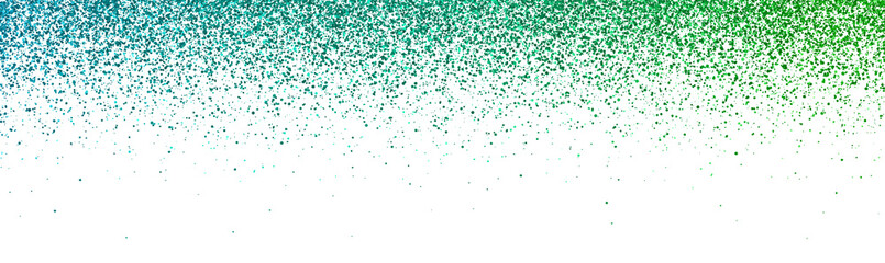 Wide blue green falling particles isolated