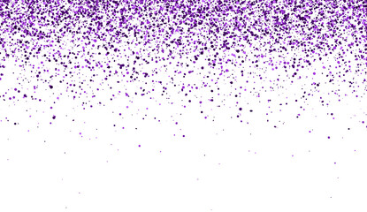 Purple falling glitter particles isolated