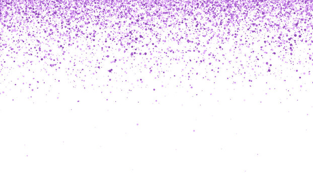 Lilac falling glittering particles isolated