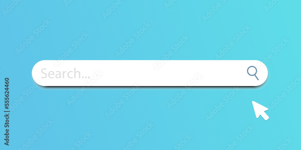 Aufkleber minimal blank search bar on blue background. web search concept