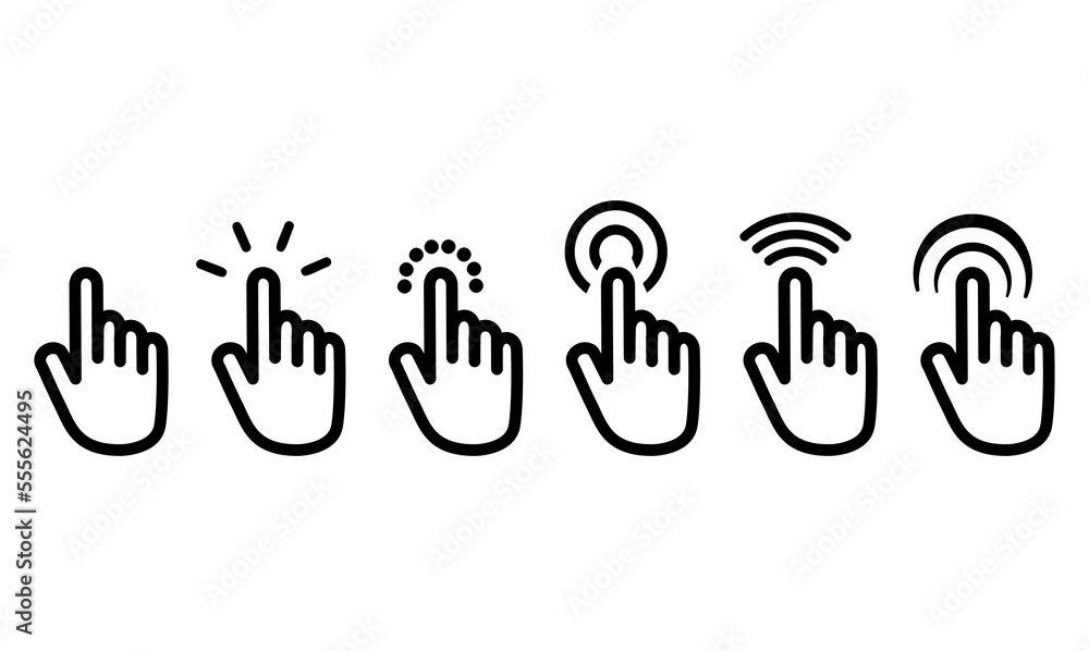 Poster Vector cursors icons click set