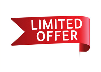 Red limited offer. Special offer badge. Big sale special offer. Red ribbon vector. Vector background. Store label