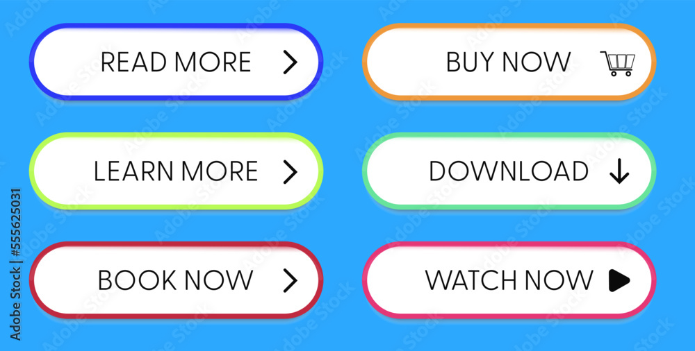 Poster Set of modern buttons for web site and ui. Vector icon